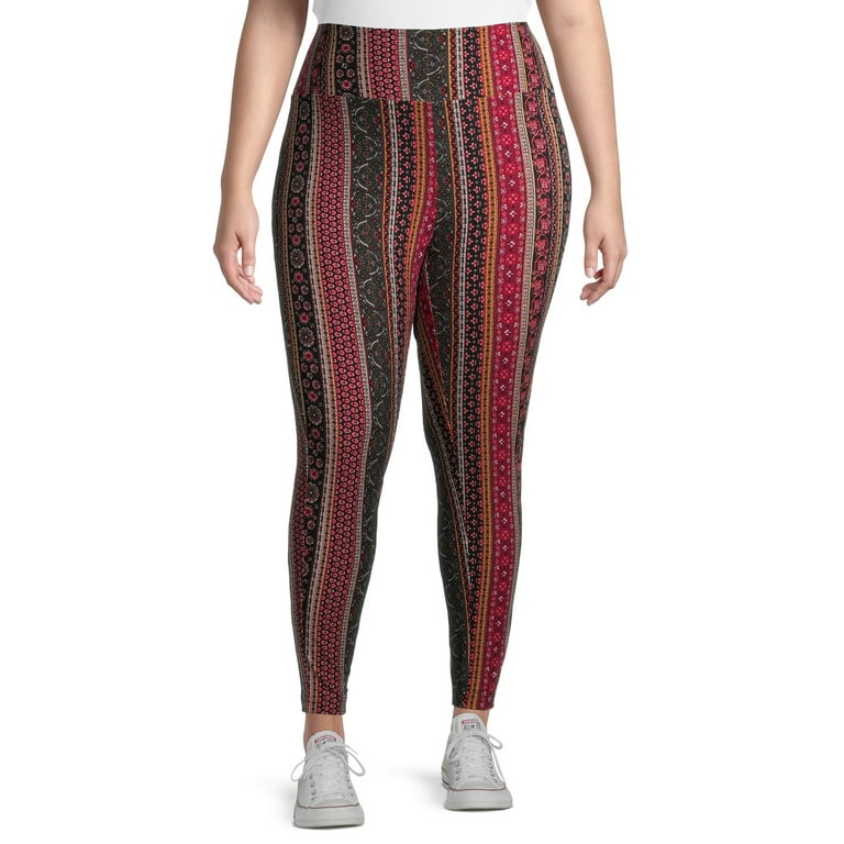 Terra & Sky Women's Plus Size Printed Leggings 