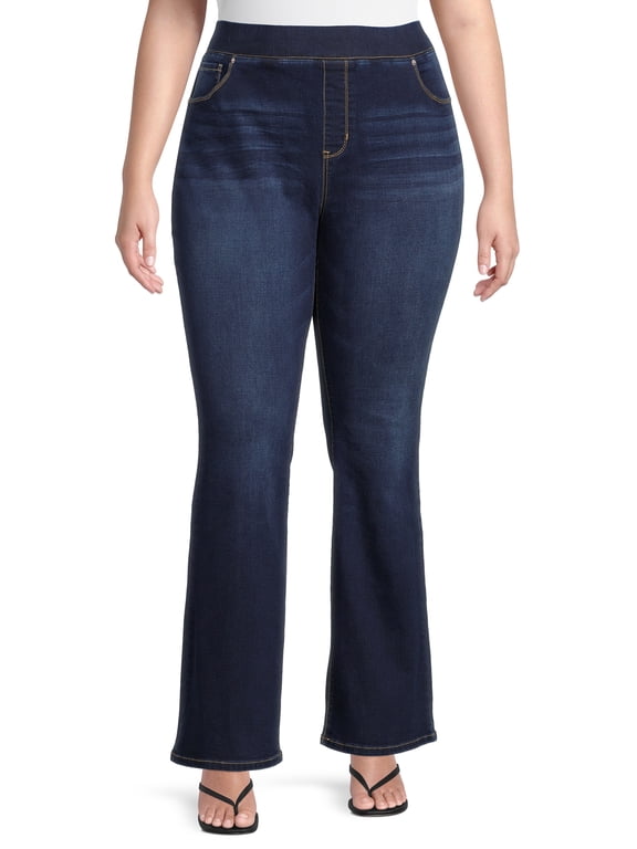 Women's Plus Size Pull-On Bootcut Jeans