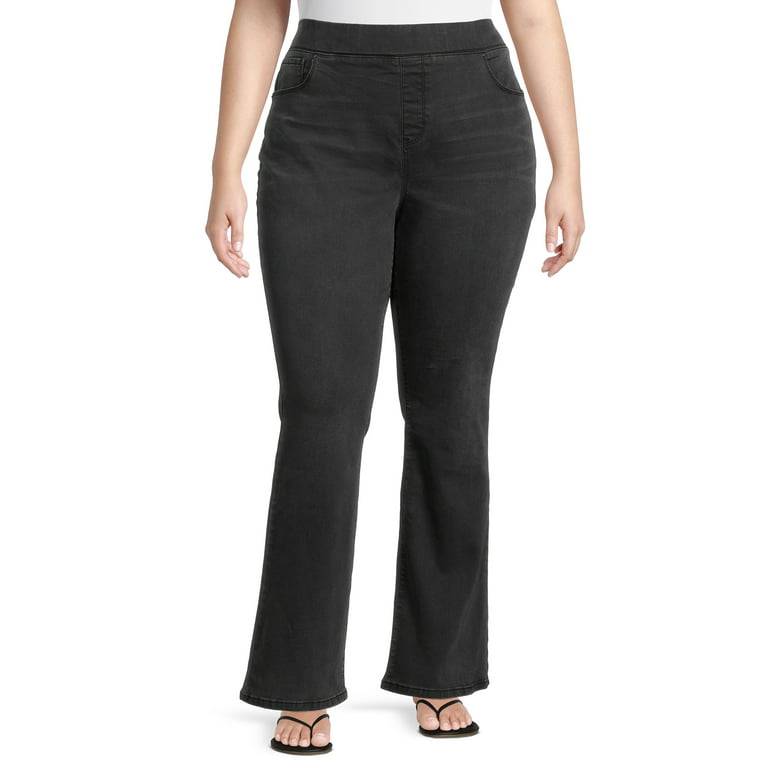 Terra & Sky Women's Plus Size Pull-On Bootcut Jeans 