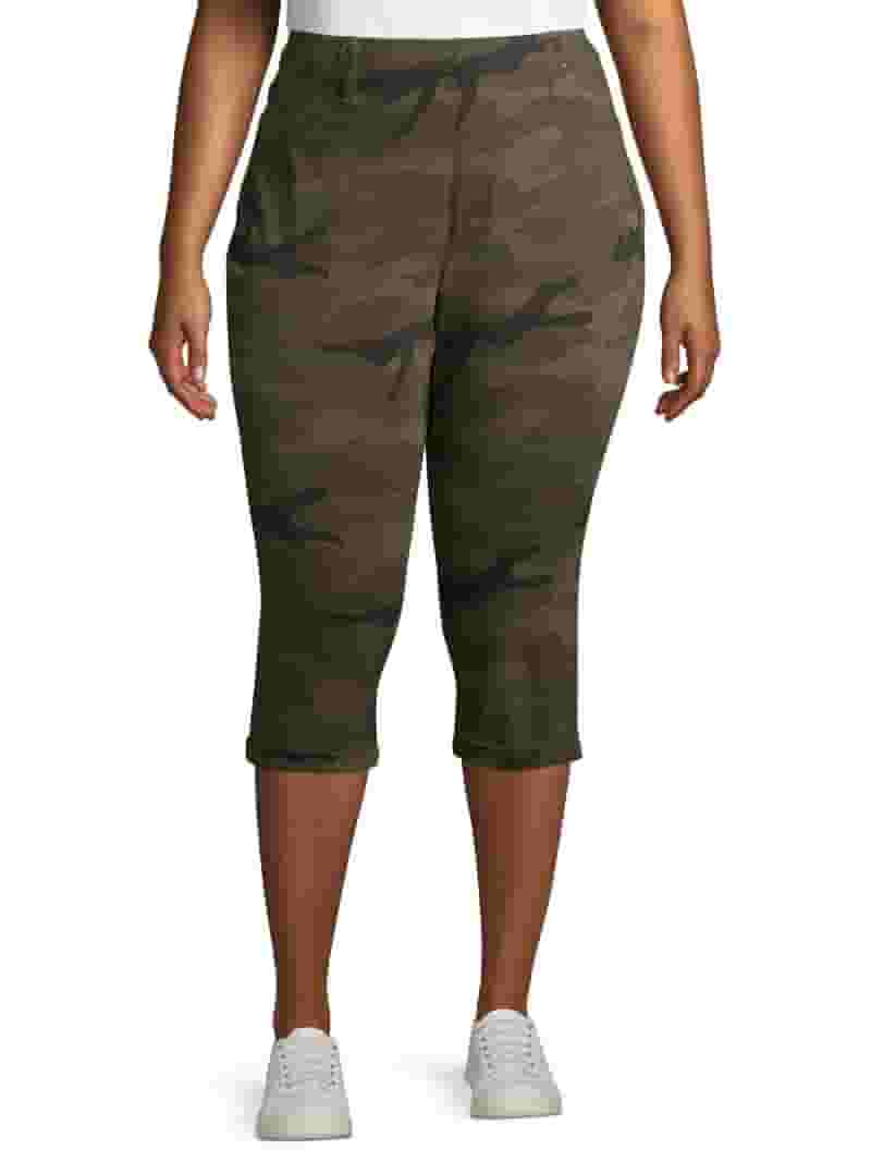 Capri Pants Women's Plus Size Camo Cargo Pants Terra Sky