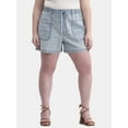 thumbnail image 1 of Terra & Sky Women's Plus Size Pull On Denim Shorts, 5" Inseam, Sizes 0X-4X, 1 of 5