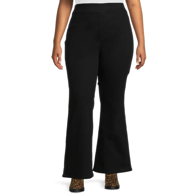 Terra & Sky Women's Plus Size Pull On Flare Jeans - Walmart.com