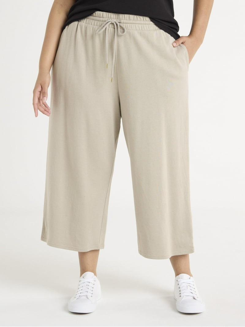 Terra Sky Plus Size French Terry Capris
