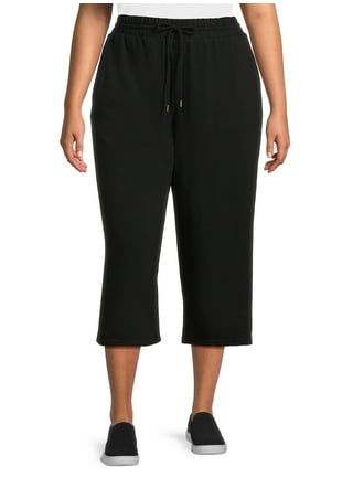 POROPL Clearance Capris for Women $7.00,Casual Summer Loose Solid Capris  Sweat Pants for Women With Pockets Black Size 6 