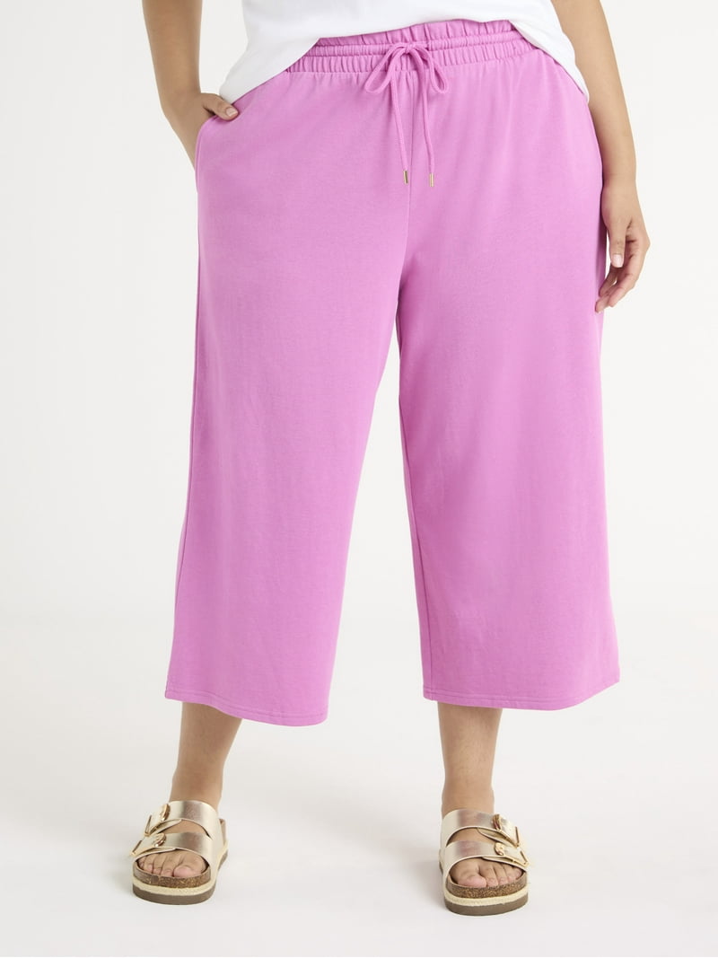 Terra Sky Plus Size French Terry Capris Style