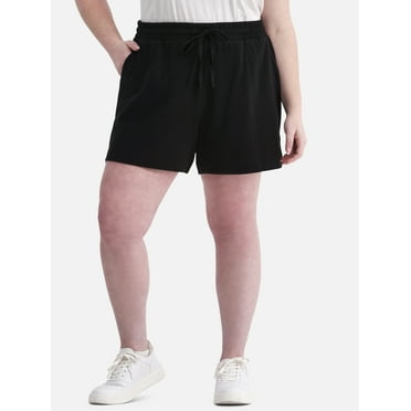Terra & Sky Women’s Plus Size Pull On French Terry Cloth Shorts with Pockets, 5” Inseam, Sizes 0X-5X