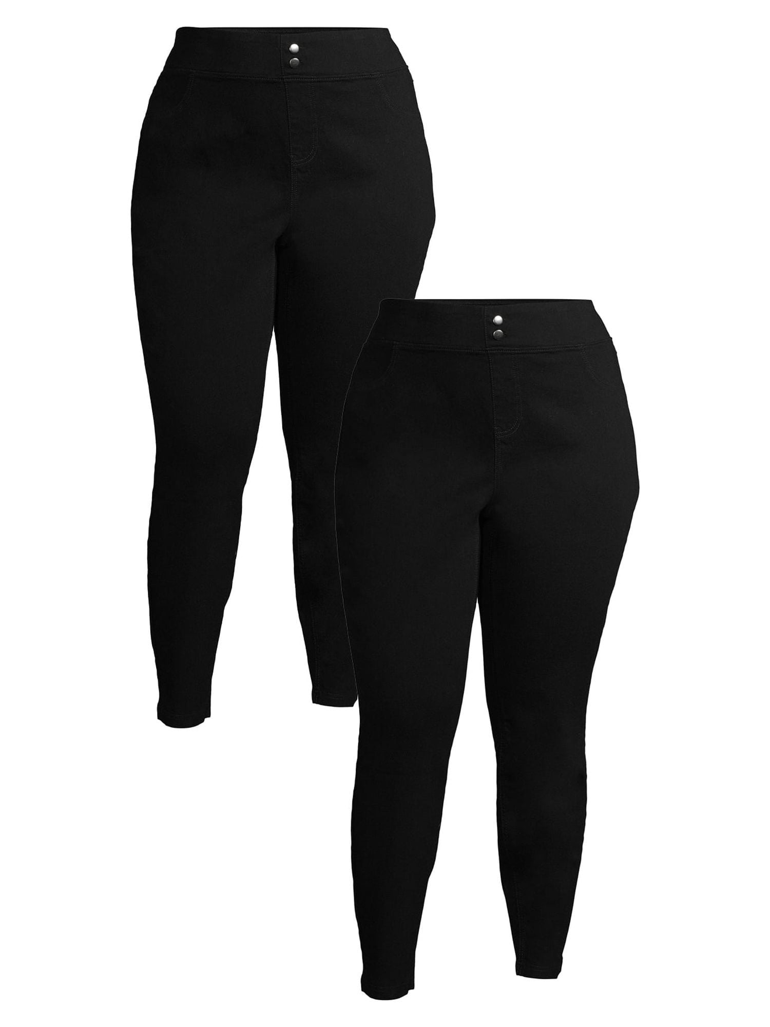 Terra & Sky Women's Plus Size Pull On Jegging Jean, 2-pack
