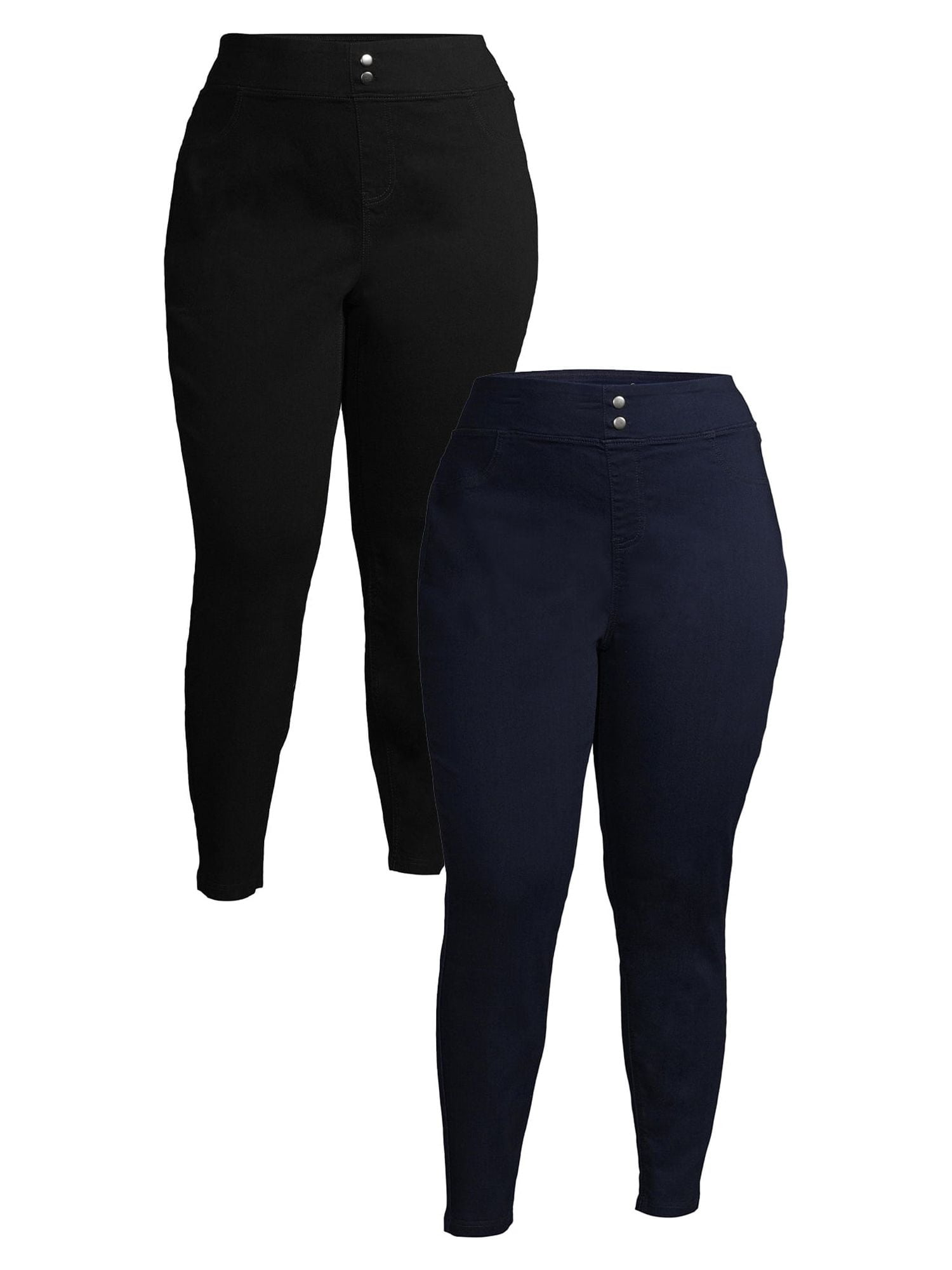 Terra & Sky Women's Plus Size Pull On Jegging Jean, 2-pack