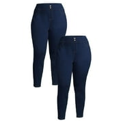 TERRA & SKY Women's Plus Size Pull On Jegging Jean, 28" Inseam, 2-Pack