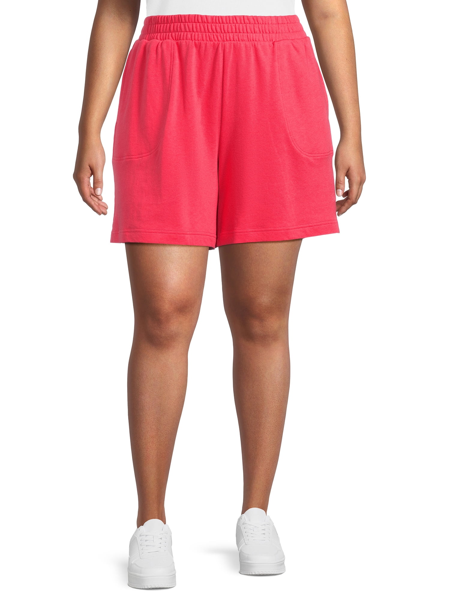 Terra & Sky Women's Plus Size Pull On Knit Shorts, 7" Inseam