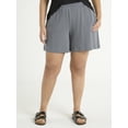 thumbnail image 1 of Terra & Sky Women's Plus Size Pull On Knit Shorts, 7" Inseam, 1 of 6