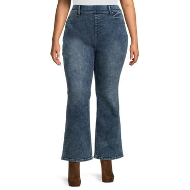 Terra & Sky Women's Plus Size Pull on Bootcut Jean - Walmart.com