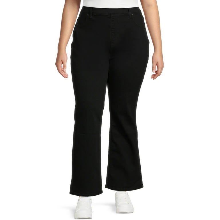 Terra & Sky Women's Plus Size Pull-on Bootcut Jeans, sizes 0X-4X 