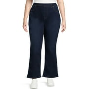 Terra & Sky Women's Plus Size Pull-on Mini Flare Jeans, sizes 0X-4X