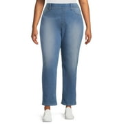 Terra & Sky Women's Plus Size Pull-on Straight Leg Jeans, sizes 0X-4X