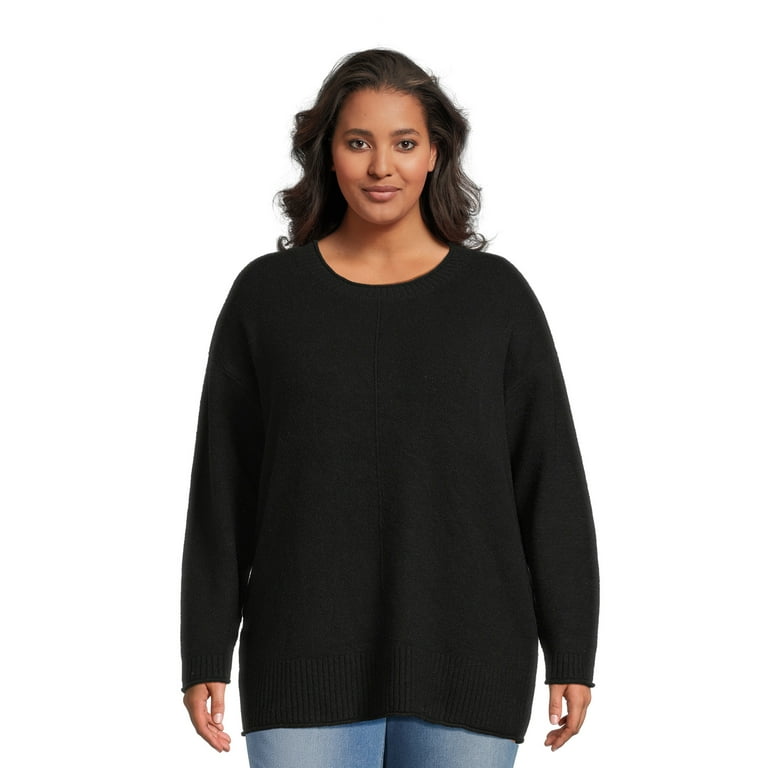 Terra & Sky Women's Plus Size Eyelash Knit Pullover Sweater