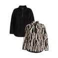 thumbnail image 1 of Terra & Sky Women’s Plus Size Quarter Snap Faux Sherpa Pullover, Sizes 0X-4X, 1 of 5
