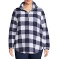 thumbnail image 1 of Terra & Sky Women's Plus Size Quarter Zip Faux Sherpa, 1 of 5