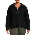 thumbnail image 1 of Terra & Sky Women's Plus Size Quarter Zip Sweater, Midweight, 1 of 5