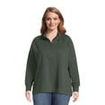 thumbnail image 1 of Terra & Sky Women's Plus Size Quarter Zip Sweatshirt, 1 of 5