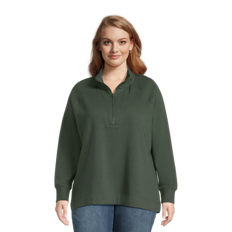 Plus size quarter zip sweatshirt hot sale