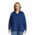 Terra & Sky Women's Plus Size Quarter Zip Sweatshirt