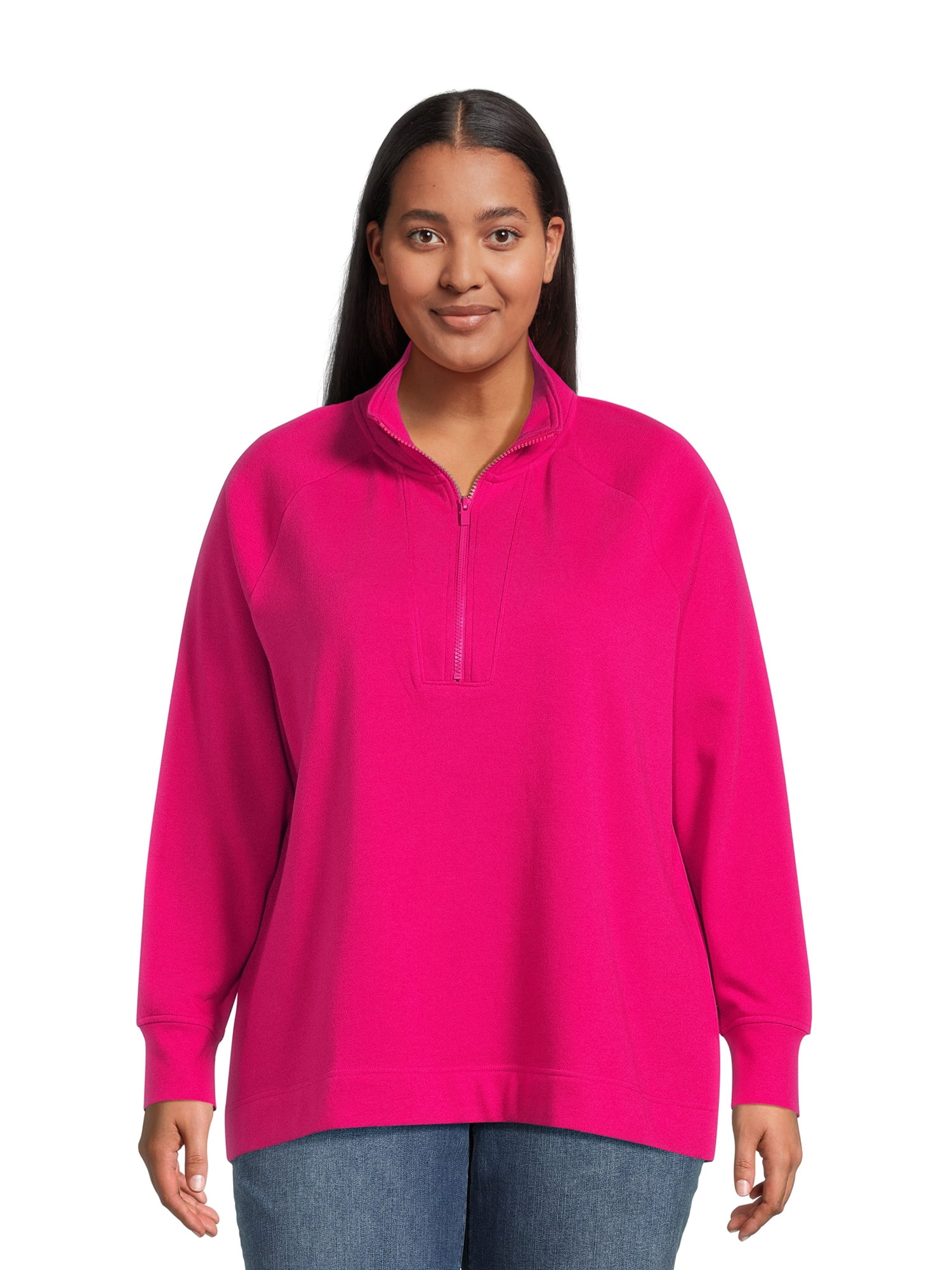 Terra & Sky Women's Plus Size Quarter Zip Sweatshirt - Walmart.com