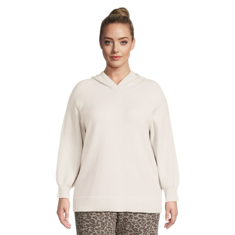 Terra & Sky Women's Plus Size Raglan Hoodie Sweater 