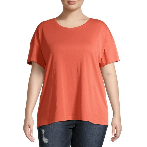 Terra & Sky Women's Plus Size Relaxed Crewneck T-Shirt
