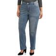 Terra & Sky Women's Plus Size Repreve Classic Straight Leg Jeans with