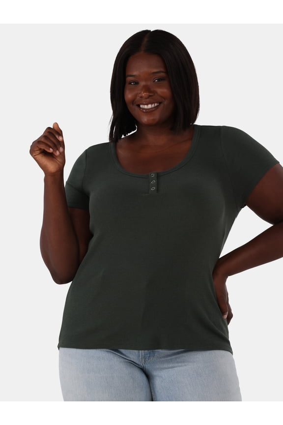Women’s Plus Rib Tee, Sizes 0X-5X