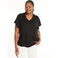thumbnail image 1 of Terra & Sky Women's Plus Size Ribbed Flutter Sleeve Top, Sizes 0X-5X, 1 of 5