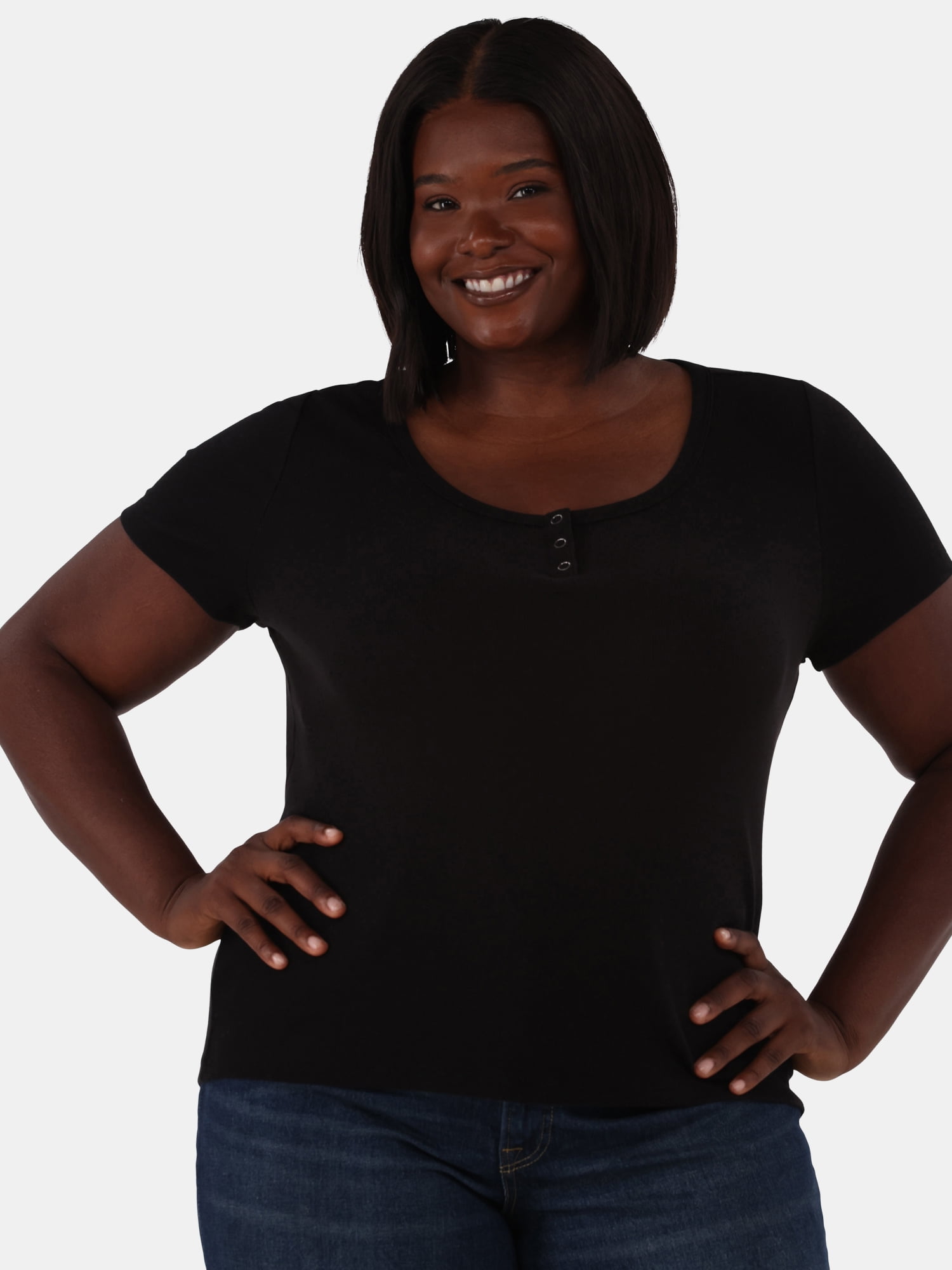 Terra & Sky Women’s Plus Rib Tee, Sizes 0X-5X