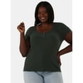thumbnail image 1 of Terra & Sky Women’s Plus Rib Tee, Sizes 0X-5X, 1 of 5