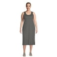 thumbnail image 1 of Terra & Sky Women's Plus Size Ribbed Midi Tank Dress, 1 of 5