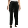 thumbnail image 1 of Terra & Sky Women's Plus Size Ribbed Velvet Pull On Pants, 30" Inseam for Regular, 1 of 5