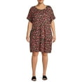 thumbnail image 1 of Terra & Sky Women's Plus Size Roll Cuff T-Shirt Dress, 1 of 5
