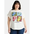 thumbnail image 1 of Terra & Sky Women's Plus Size Rolling Stones Band Graphic Tee, Sizes 0X-5X, 1 of 5