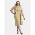 thumbnail image 1 of Terra & Sky Women's Plus Size Ruched Sleeveless Midi Dress, Sizes 0X-4X, 1 of 4