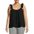 thumbnail image 1 of Terra & Sky Women's Plus Size Ruffle Strap Tank Top, 1 of 5