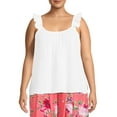 thumbnail image 1 of Terra & Sky Women's Plus Size Ruffle Strap Tank Top, 1 of 6