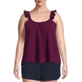 thumbnail image 1 of Terra & Sky Women's Plus Size Ruffle Strap Tank Top, 1 of 5