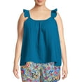 thumbnail image 1 of Terra & Sky Women's Plus Size Ruffle Strap Tank Top, 1 of 6
