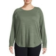 thumbnail image 1 of Terra & Sky Women's Plus Size Ruffle Top with Long Raglan Sleeves, 1 of 1