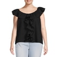 thumbnail image 1 of Terra & Sky Women's Plus Size Ruffle Top, 1 of 6