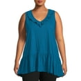 thumbnail image 1 of Terra & Sky Women’s Plus Size Ruffled V-Neck Tank Top, 1 of 6
