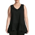thumbnail image 1 of Terra & Sky Women’s Plus Size Ruffled V-Neck Tank Top, 1 of 6