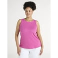 thumbnail image 1 of Terra & Sky Women's Plus Size Scoop Neck Ribbed Tank Top, 1 of 5