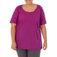 thumbnail image 1 of Terra & Sky Women's Plus Size Scoop Neck Shirred T-Shirt, 1 of 7