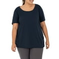thumbnail image 1 of Terra & Sky Women's Plus Size Scoop Neck Shirred T-Shirt, 1 of 7